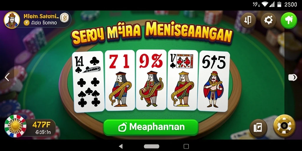 Screenshot utama 47F menampilkan gameplay seru Domino dengan efek visual menarik.