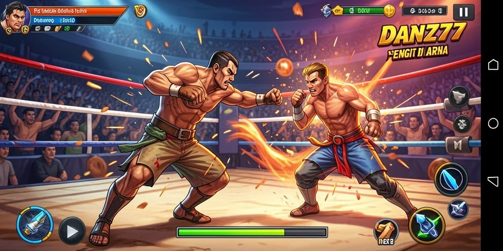 Tangkapan layar menampilkan pertarungan seru di arena DAN777.