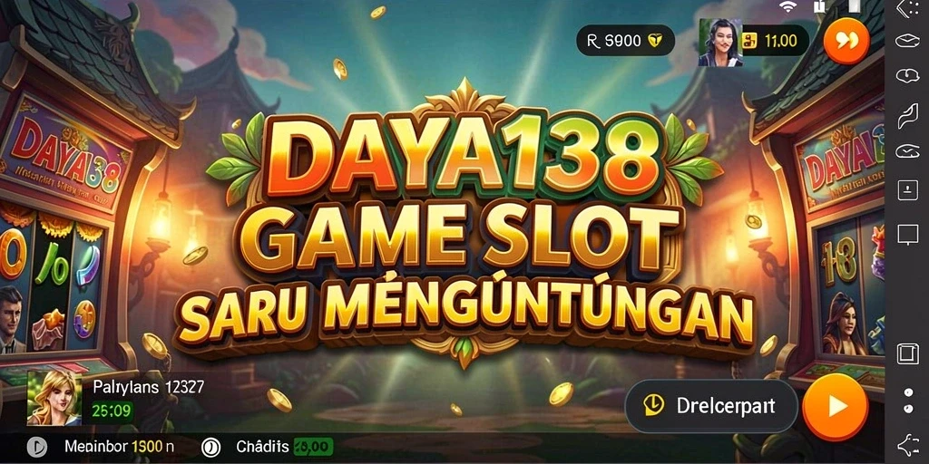 Tampilan utama gameplay seru di DAYA138 dengan simbol slot.