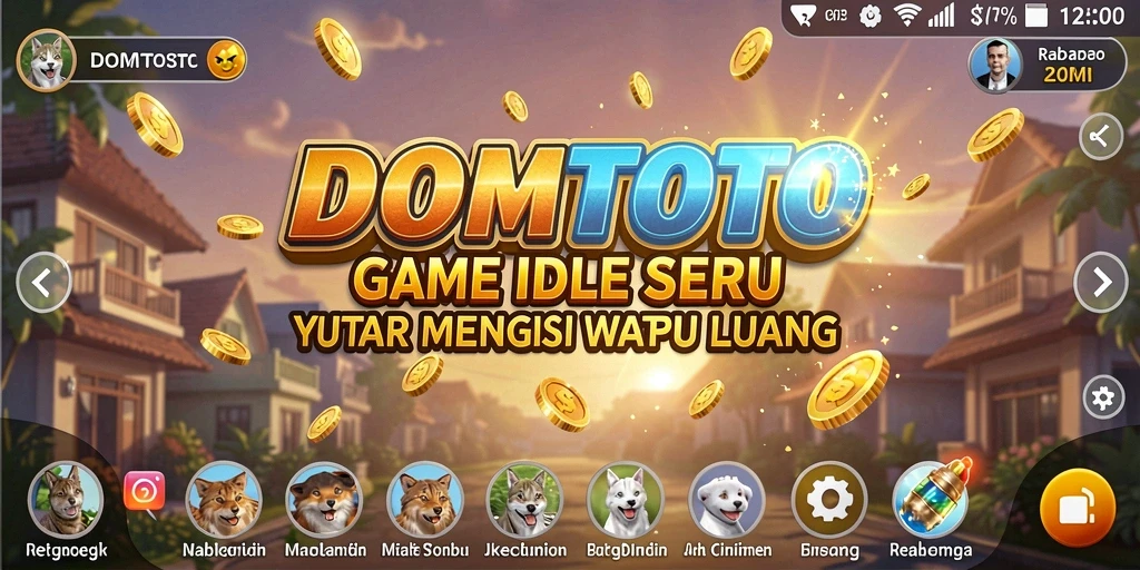 Tampilan gameplay Idle yang menarik dan penuh warna dari DOMTOTO.
