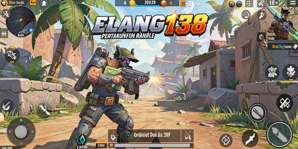 Tampilan dinamis dan seru dari gameplay ELANG138 Battle Royale.
