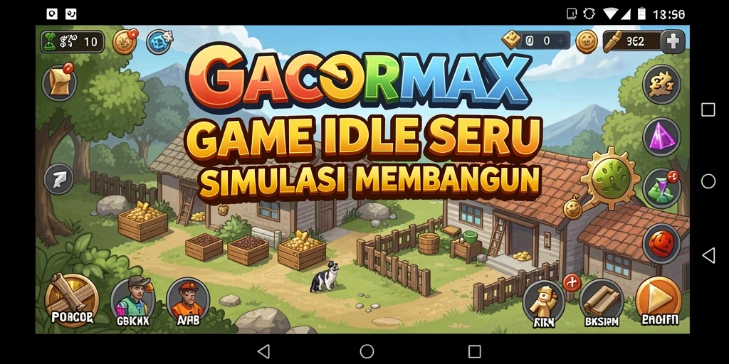 Screenshot utama GACORMAX menunjukkan gameplay Idle yang menarik dan interaktif.