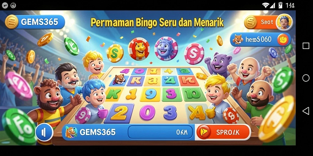 Tampilan gameplay Bingo yang mengasyikkan di GEMS365.