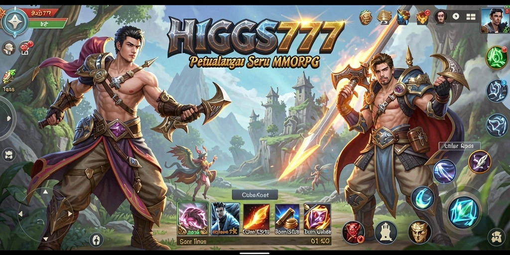 Tangkapan layar menunjukkan aksi mendebarkan dalam HIGGS777 MMORPG.