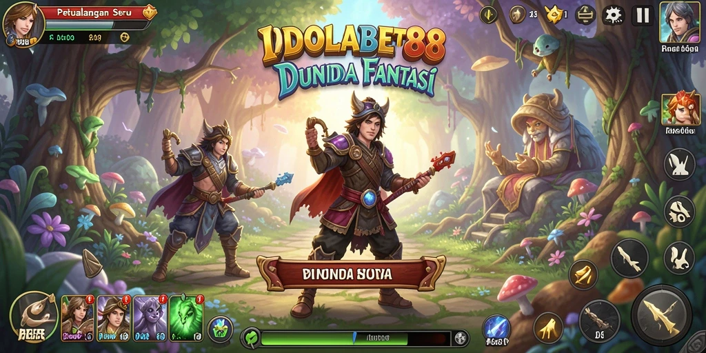 Tampilan gameplay <strong>IDOLABET88</strong> yang menampilkan petualangan seru di dunia fantastis.