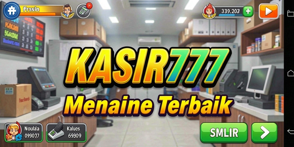 Screenshot gameplay KASIR777 yang menunjukkan interaksi pelanggan di toko.