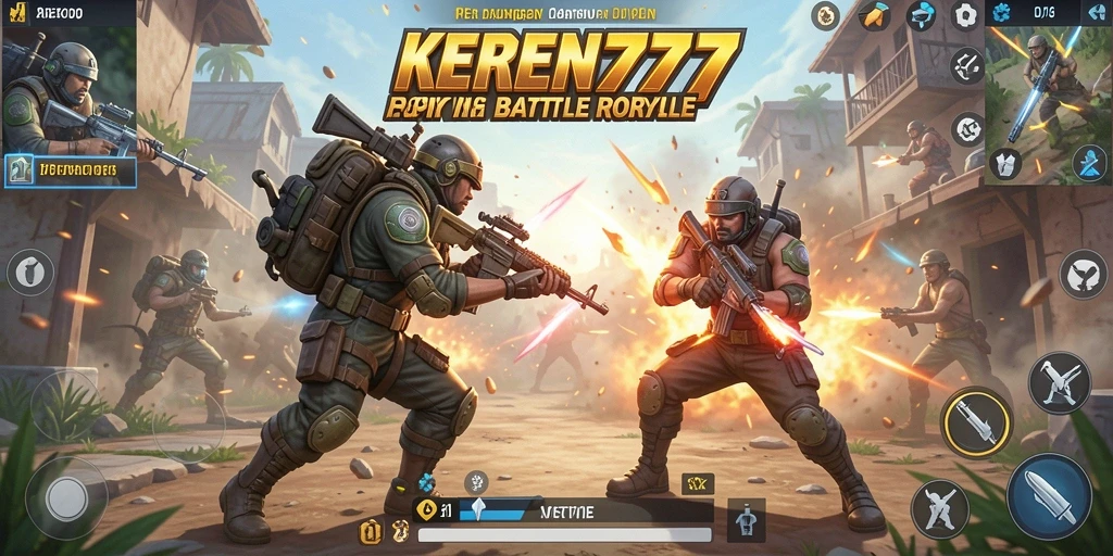 Screenshot KEREN777 menampilkan aksi seru dalam pertarungan Battle Royale.