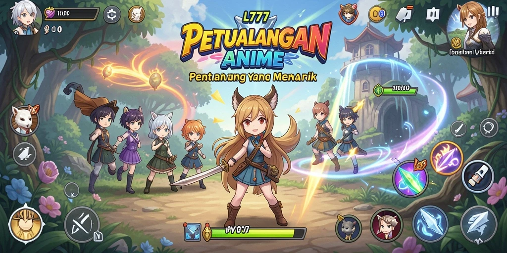 Screenshot gameplay L777 menampilkan pertempuran seru dengan karakter anime.