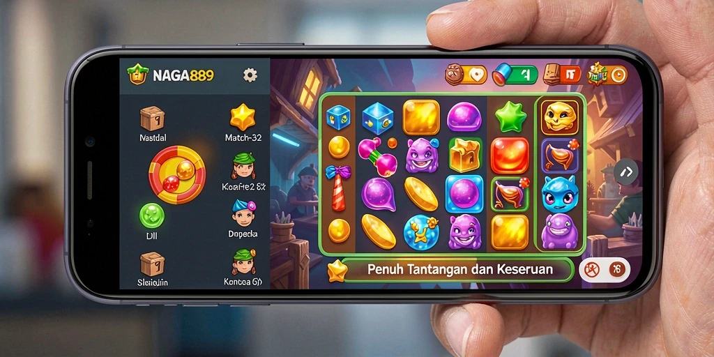 Gameplay memikat di NAGA889 dengan berbagai tantangan match-3.