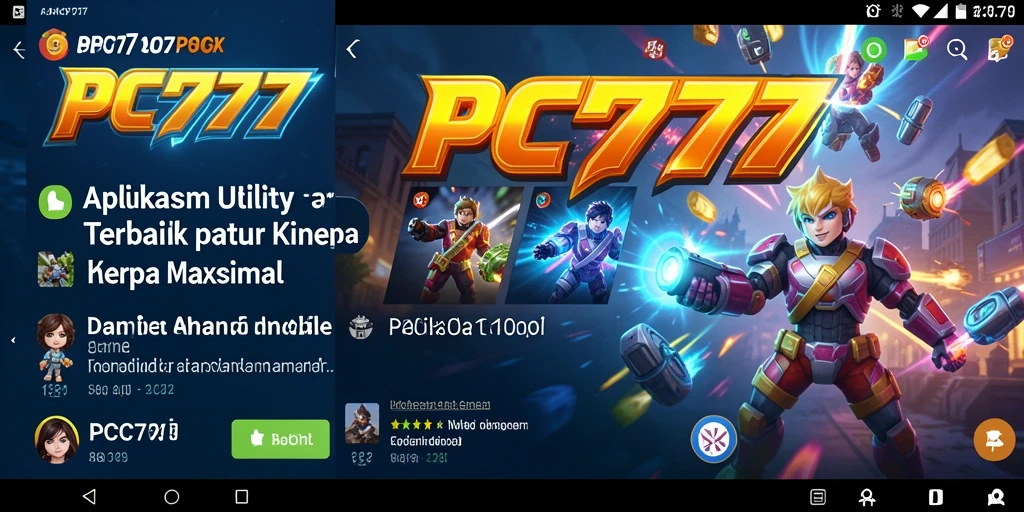 Screenshot utama PC777 menampilkan antarmuka aplikasi utility yang menarik.