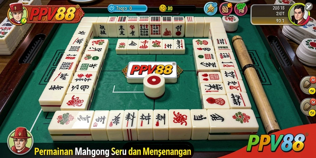 Tangkapan layar gameplay PPV88 yang menunjukkan keseruan permainan Mahjong.