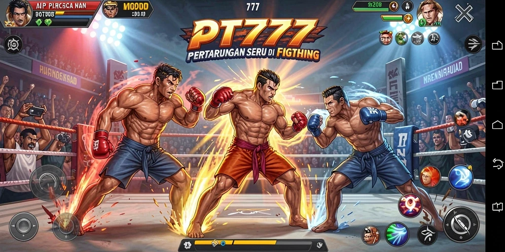 Screenshot gameplay PT777 menampilkan duel yang intens dan grafik yang luar biasa.