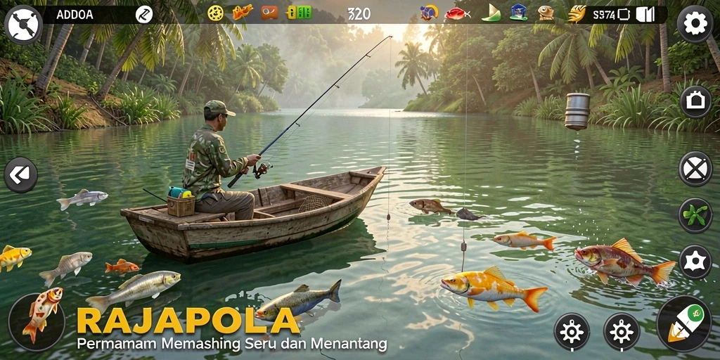 Tangkapan ikan yang mengesankan dalam gameplay RAJAPOLA.