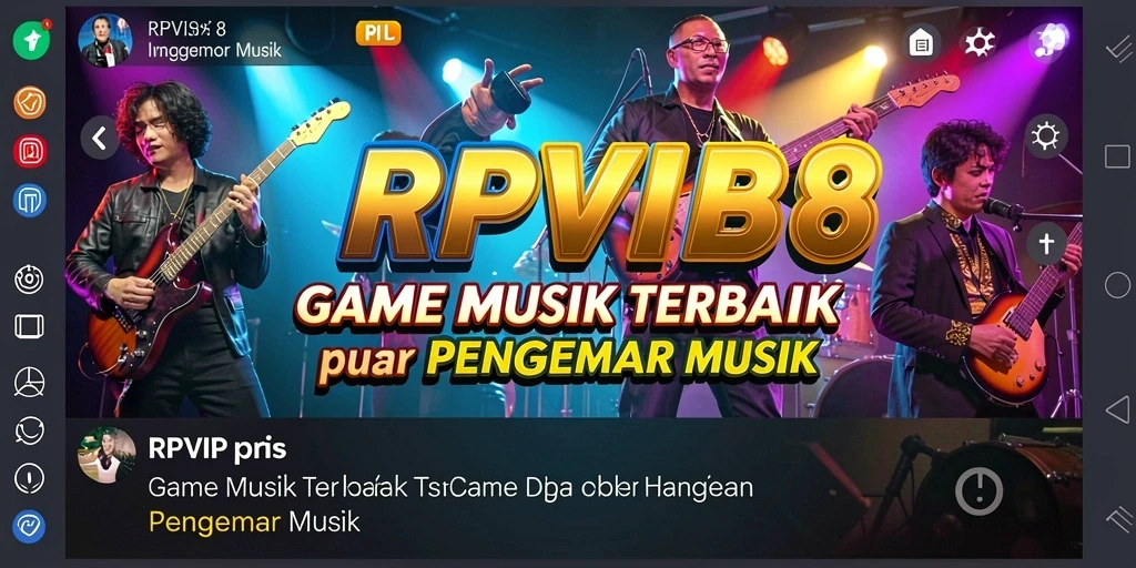 Gameplay RPVIP8 menampilkan pengguna bermain musik dengan penuh semangat.