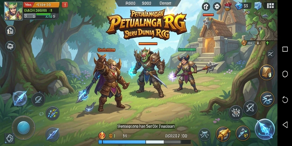 Screenshot gameplay RPG S80 menampilkan pertarungan mendebarkan dengan grafik menawan.