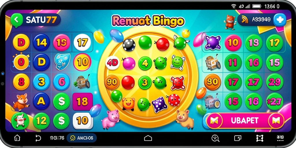 Tampilan menarik dari gameplay Bingo di SATU77.