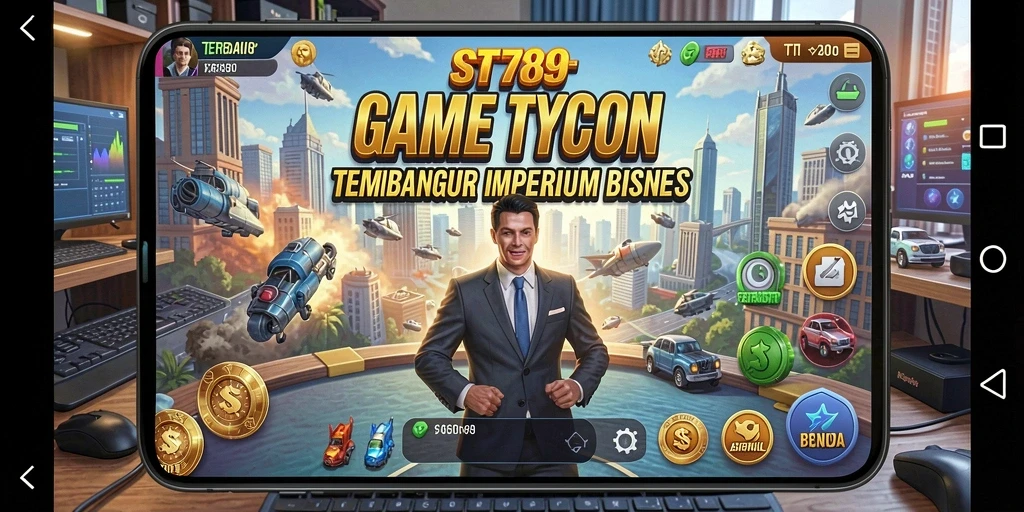Tangkapan layar gameplay ST789 menampilkan keseruan dalam membangun bisnis.