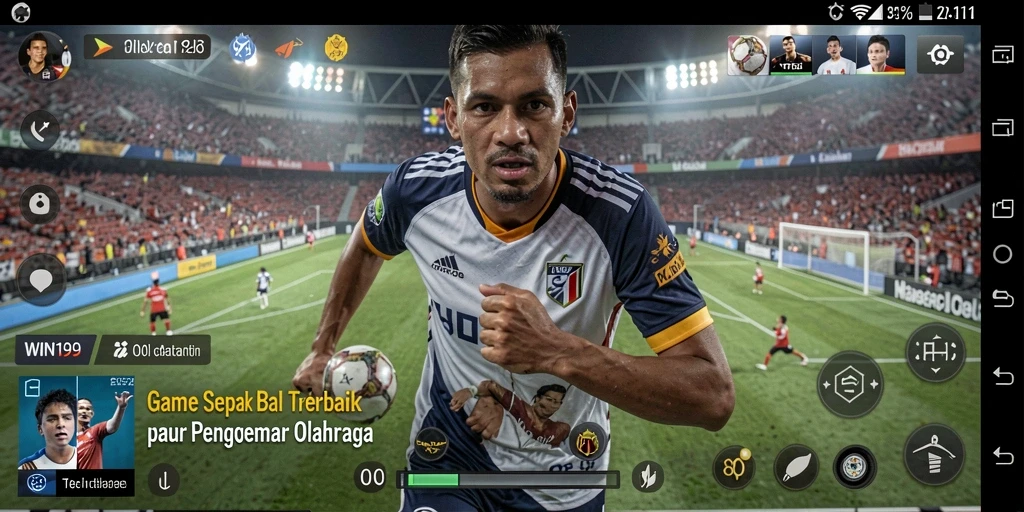Tampilan gameplay kompetitif dalam permainan sepak bola WIN199.