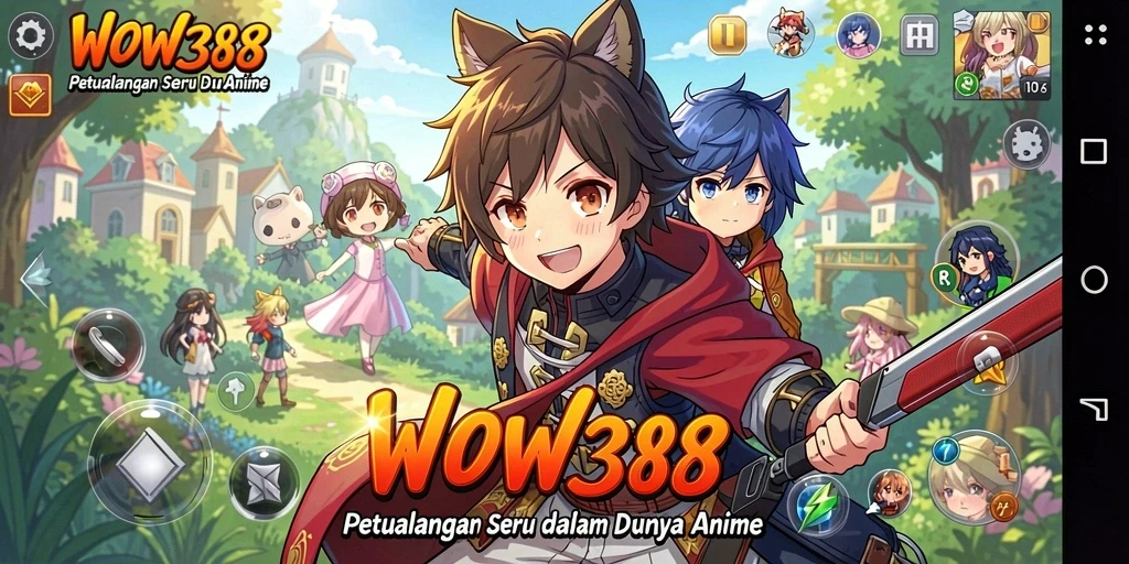 Tampilan menarik gameplay WOW388 dengan karakter anime ikonik.